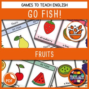 Jeu de cartes - Go Fish - Jeu à imprimer - Fruits -  Version anglaise