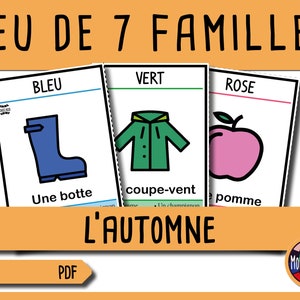 7 familles sur l'automne et les couleurs - Jeu à imprimer - Version française