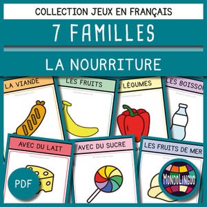 7 familles sur la nourriture - Jeu à imprimer - Version française