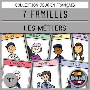 7 familles sur les métiers - Jeu à imprimer - Version française