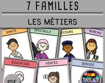 7 familles sur les métiers - Jeu à imprimer - Version française