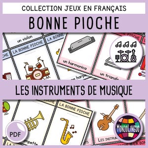 Jeu de cartes - Bonne pioche - Jeu à imprimer - Instruments de musique -  Version française