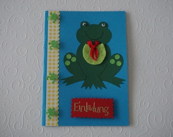 Einladungskarte Frosch, 5 Stück-Packung