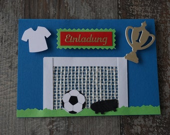 Einladungskarte Fußball, 5er Packung