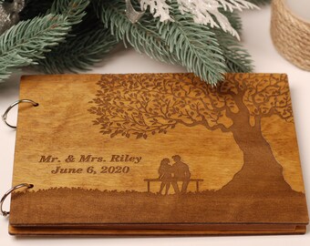 Wooden Photo Album | Polaroid Instax GuestBook | Wedding Gift | Christmas Gift | Scrapbook | Engagement Gift Party | Couples, Boyfriend Gift