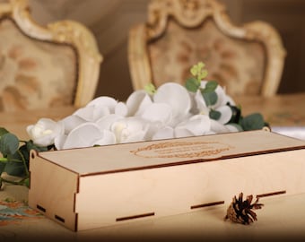 Personalized Rustic Wooden Knife Box for Wedding Gift