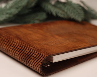 Álbum de recortes de boda, álbum de fotos de madera, regalo de 5.º aniversario, libro de fotos de boda personalizado, libro de recuerdos para parejas, regalo de cumpleaños
