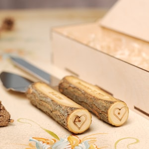 Wedding gift Wedding knife set Cake knife set Cake serving set Wedding cake server Wedding cake knife Rustic wedding Personalized server