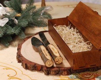 Wedding serving set Wedding gift Wedding server set Rustic wedding Wedding cake set Cake server set Cake servers Wedding cake server