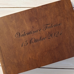 Wedding photo album Wedding Scrapbook Album, Wooden Photo Album, Personalized Wedding Photo Book, Memory Book for Couples, Birthday Gift