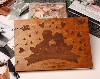 Custom Guestbook Wood, Guest Book Personalized, Rustic Wedding Guest Book, Wedding Guest Book, Wood Guest Book, Personalized Photo Album