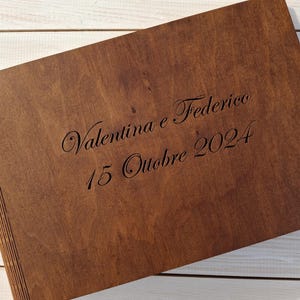 5th Anniversary Gift, Wedding Scrapbook Album, Wooden Photo Album, Personalized Wedding Photo Book, Memory Book for Couples, Birthday Gift