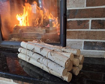 10 palitos de abedul Decoración para chimenea Palitos de madera Abedul Abedul artesanal Troncos de abedul blanco Decoración Troncos de abedul para decoración Troncos para manualidades