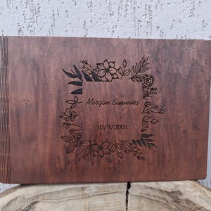 5th Anniversary Gift, Wedding Scrapbook Album, Wooden Photo Album, Personalized Wedding Photo Book, Memory Book for Couples, Birthday Gift