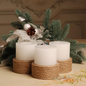 Twine candle Twine jute candle Rustic candle Wedding candle Rustic wedding decor Farmhouse candle Rustic unity candle Housewarming gift