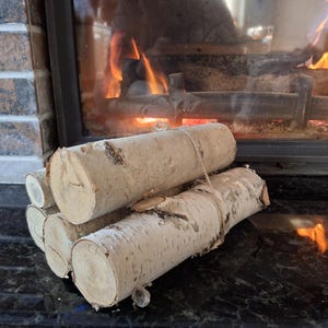 Birch logs Fireplace decor Wood sticks Decor for fireplace Home decor White birch logs Decoration birch Decoration logs Craft logs