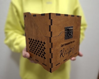 Box for recipes Wood recipe box Recipe card box Recipe box Recipe storage Kitchen storage Housewarming gift Mothers day gift Kitchen decor