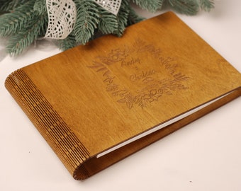 Cadeau de mariage, livre d'or de mariage rustique de CharmWoodShop, livre d'or photo personnalisé déco Saint-Valentin bohème automne hiver printemps été bois