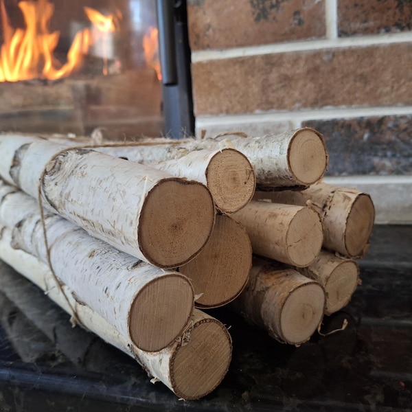 10 Bastoncini di betulla. Bastoncini di legno. Betulla. Decorazione per camino. Betulla artigianale. Bastoncini di betulla bianca. Decorazione di betulla. Tronchi decorativi. Bastoncini artigianali.
