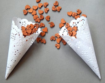 50 small confetti cones. Small Toss Cones.Wedding petal cones Confetti,Wedding cones,Paper Cones,Wedding Paper Cones,Petal Toss Cones