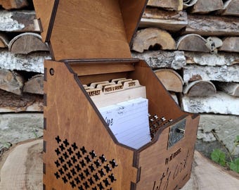 Recipe box Wood recipe box Recipe card box Recipe box Recipe storage Kitchen storage Housewarming gift Mothers day gift Kitchen decor