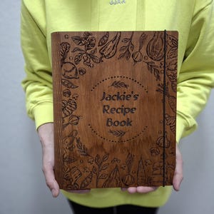 Recipe book binder Recipe book Rezeptbuch Recipe Binder Personalized Mothers Day Wooden Custom Cookbook Gift For Wife Recipes cookbook