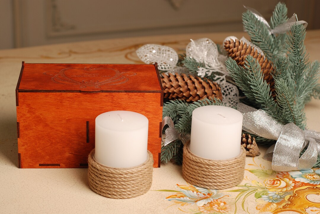 Twine Candle Farmhouse Candle Candle in Box Jute Candle Custom Candle