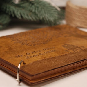 Wood Album Rustic Photo Album Engrave Photoalbum Wooden Photo Album Rustic Wood Album Personalized Album Wedding Album  Wood Photo Album