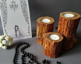 Rustic candle holders. Wooden candlesticks. Wood Candle holder. Wood Candle Holder.Wood tealight holder.Wooden candleholder.Wood Tea Light