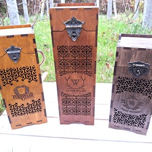 Wooden wine box Gift wooden box Wine gift Plywood wine box Kitchen wine box Custom engraved box Vintage bottle box Gift for him