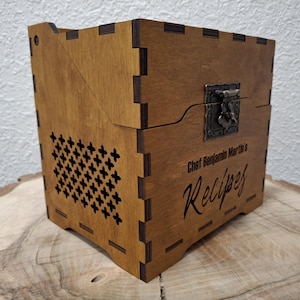 Recipe storage Wooden recipe box Custom recipe box Recipe box and cards Gift for wife Recipe organizer Family recipe box Kitchen storage