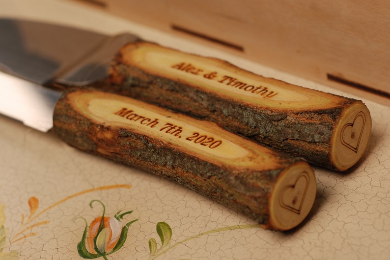 Rustic wedding Cake knife set Wedding gift Wedding knife