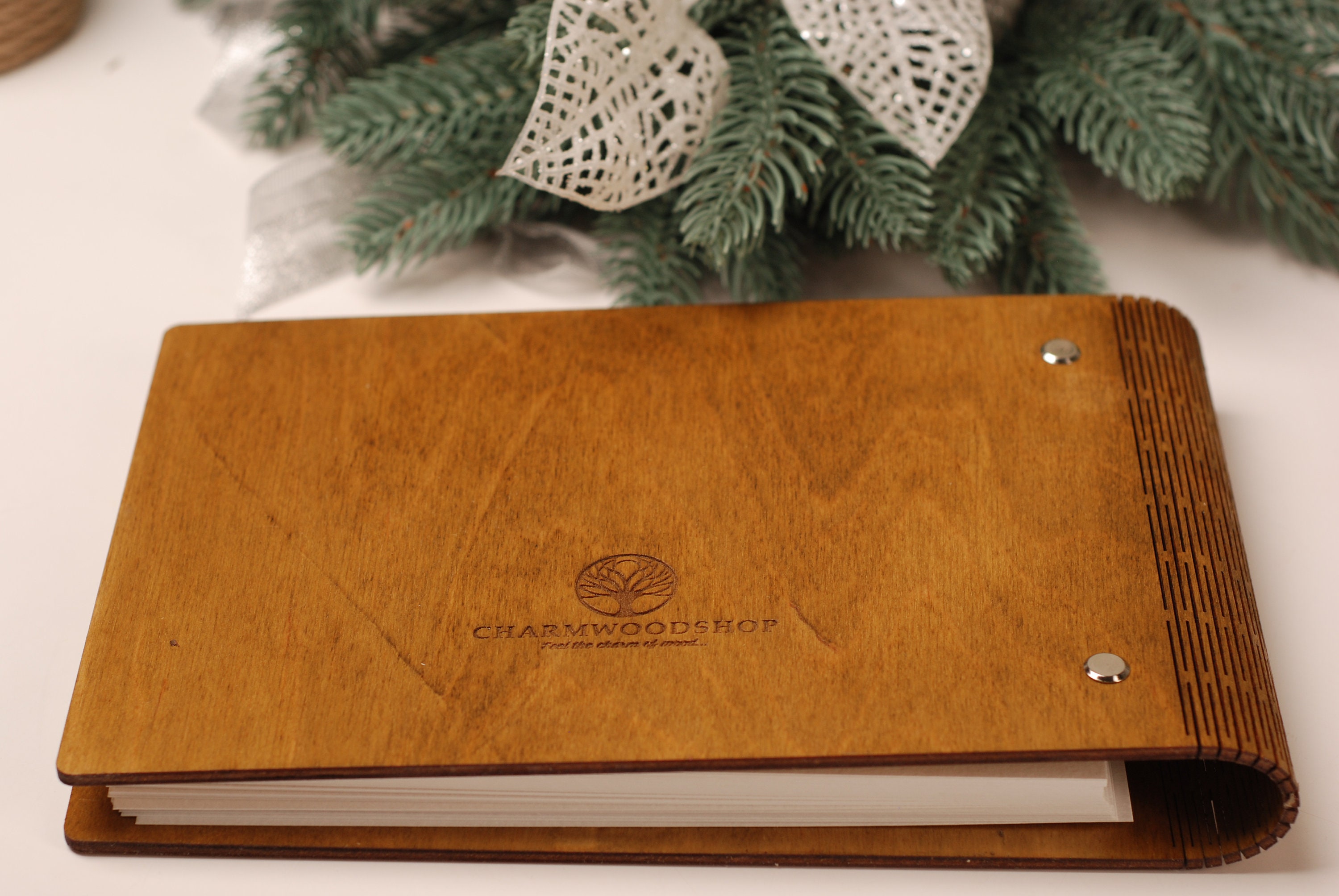 Wedding photo album Wooden photo album Rustic wood album Etsy