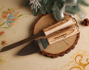 Regalo de bodas para despedida de soltera, juego de cuchillos para servir pasteles, juego de servir rústico, juego de cortar pasteles, juego de cuchillos para pasteles, cuchillo, servidor de pasteles rústico