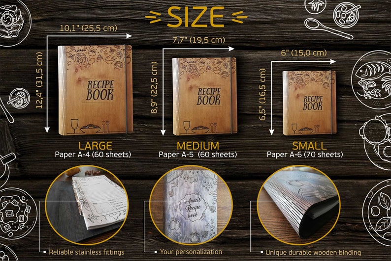 Personalized Recipe Book Custom Cookbook Blank Recipe Book Custom Cook ...