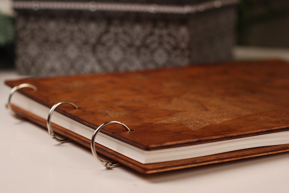 Wood photo book Wooden photo album Family photo album Wood Etsy