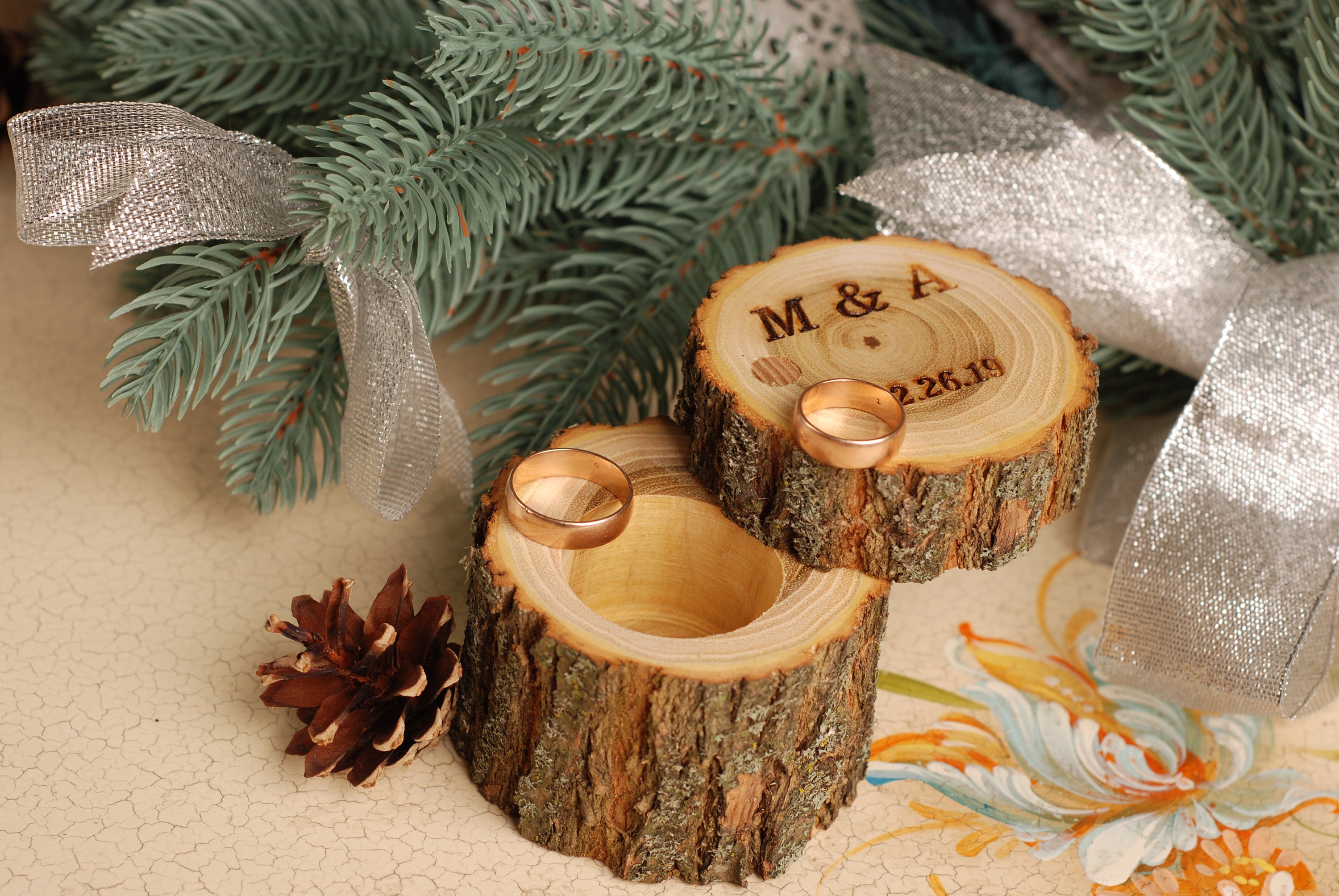 Engraved Ring Box Wedding Ring Holder Wood Ring Box Wooden Ring Holder ...