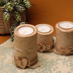 Set of 3 Wooden Candle Holders Item 1148 - Etsy