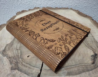 Pasta de Receitas Personalizada em Madeira: Livro de Receitas Familiar com Gravação Personalizada
