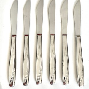 Vintage Roger’s Cutlery Co. USA Flatware with leaf pattern handle (set of 6 forks, 6 butter knives)