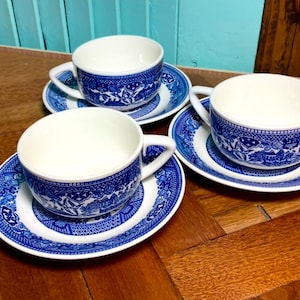 Vintage Blue Willow Cup and Saucer