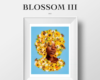 LIMITED EDITION: Blossom III | 11x14in Print | Surreal Artwork | Wall Art Decor | Flower Art | Melanin Art | Black Art