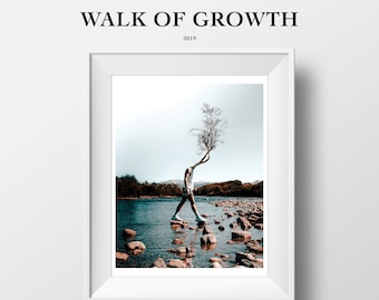 LIMITED EDITION: Walk Of Growth | 8.5x11 Print | Surreal Artwork | Wall Art Decor | Minimalism Art | Abstract Art | Flower Art