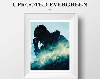 LIMITED EDITION: Uprooted Evergreen | 8.5x11 Print | Surreal Artwork | Wall Art Decor | Nature Art | Abstract Art | Forest Art