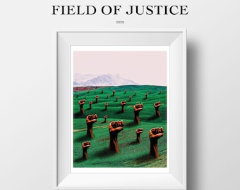 LIMITED EDITION: Field Of Justice | 8.5x11 & 11x14 Print | Surreal Artwork | Wall Art Decor | Black Art | Melanin Art | Black Power |Freedom