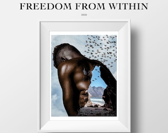 LIMITED EDITION: Freedom From Within | 8.5x11 Print | Surreal Artwork | Wall Art Decor | Black Art | Melanin Art