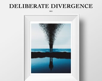 LIMITED EDITION: Deliberate Divergence | 8.5x11 Print | Surreal Artwork | Wall Art Decor | Minimalism Art | Abstract Art | Dispersion Art