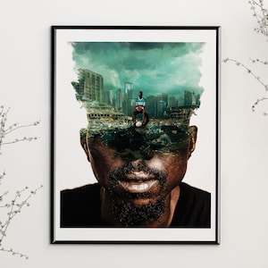 LIMITED EDITION: Internal War, External Reality | 8.5x11 Print | Surreal Artwork | Wall Art Decor | Black Art | Juneteenth Wall Art Print