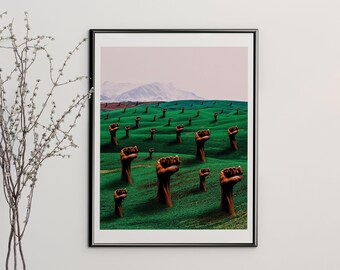 Limited Edition Field Of Justice Print: Surreal Black Art Melanin Freedom Art (8.5x11 & 11x14)