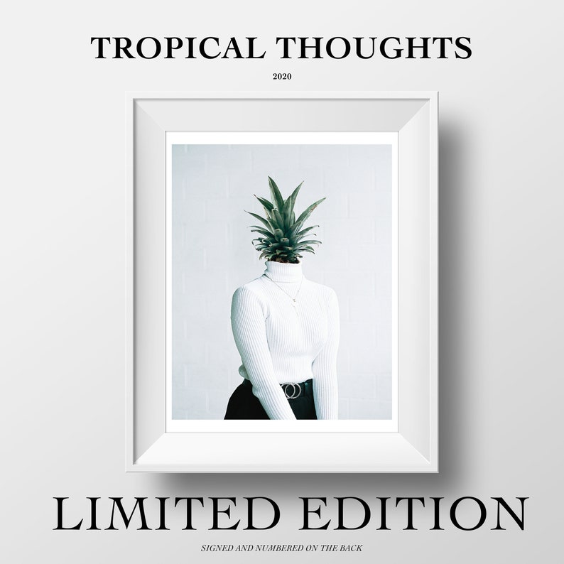 LIMITED EDITION: Tropical Thoughts 8.5x11 Print Surreal Artwork Wall Art Decor Black Art Melanin Art Flower Art image 1